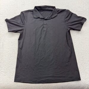 Lululemon Mens Black Short Sleeve Polo Shirt Performance Athletic Golf Size S